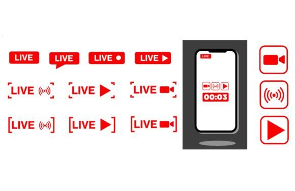 Download Set of Live Streaming Icons - Live streaming Collection